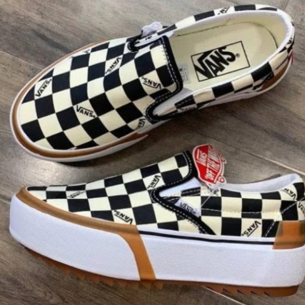 Vans Checkerboard Slip-On Platform Sneakers